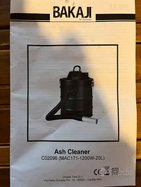 Aspiracenere Bakaji 1200W 20L – Nuovo imballato