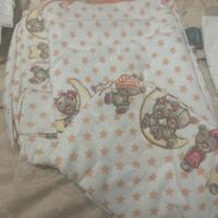 3 set lenzuola flanella piu 2 incerate culla