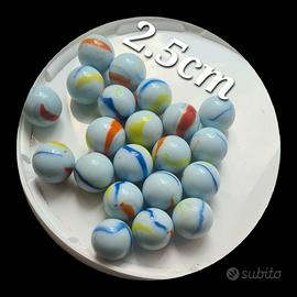 30 biglioni biglie 2.5cm vintage anni 70 80 90 