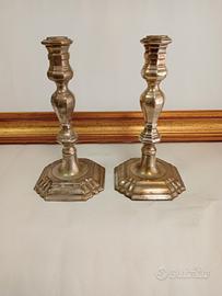 coppia di candelabri in silver plate