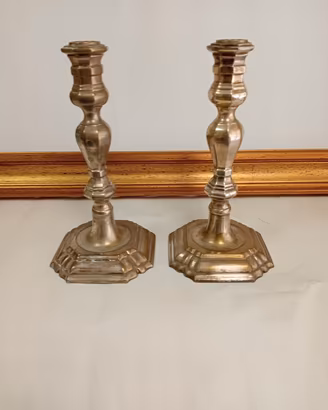 coppia di candelabri in silver plate