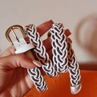 Cintura Intrecciata Bicolore Bianca e beige