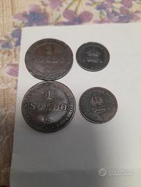 lotto 4 monete 2 stato Pontificio 2 reg.lomb.venet
