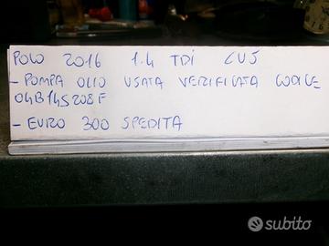 Pompa olio volkswagen polo 1.4 tdi tipo cus