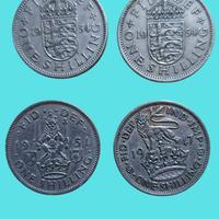 4 Monete 1 Scellino Regno Unito ( 1947-1951-1954)
