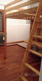 Letto a soppalco matrimoniale IKEA con scrivania