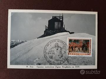 Cartolina Capanna Regina Margherita con annullo