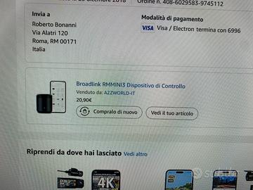 Broadlink RMMINI3 dispositivo controllo infrarossi