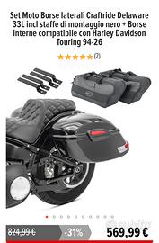 Set di borse laterali rigide per Harley Davidson