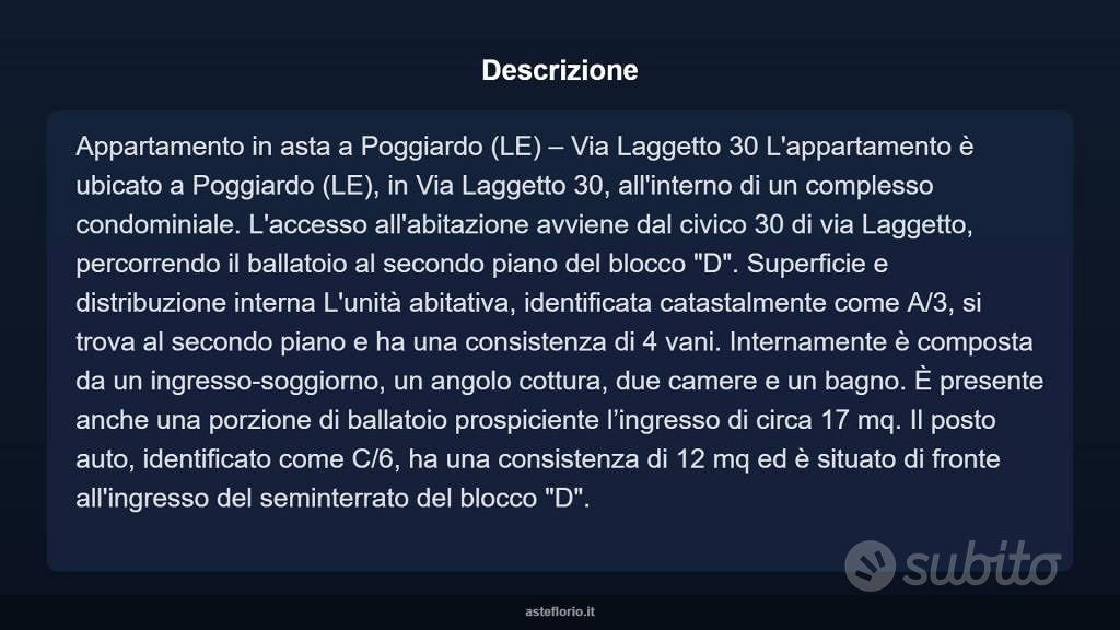 Appartamento – Poggiardo, Vaste - Altro