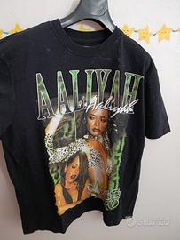 Rap T-shirt Aaliyah hype Y2K nera L