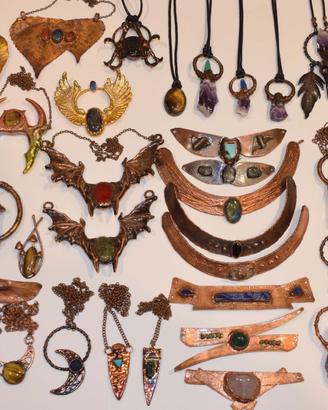 Collane e pendenti elettroformati in rame