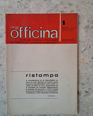 Il giornale dell'officina, numero 1/1975