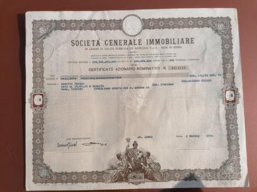 Azione Società Generale Immobiliare 1971/1976