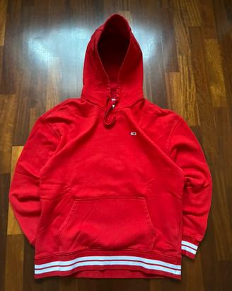 Felpa rossa Tommy Jeans con cappuccio – Taglia S