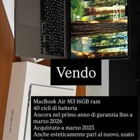 MacBook Air M3 16GB Ram - 256GB SSD 13”