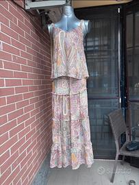 Abito Dream tg.S beige Top e gonna con fodera