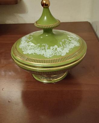 Elegante Bonbonnière Vintage Verde - Porcellana Fi