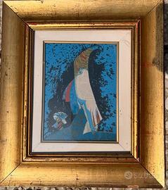 Gianni Dova, Uccello, incisione lastra d'argento