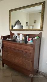 Cassettone stile liberty siciliano con specchio