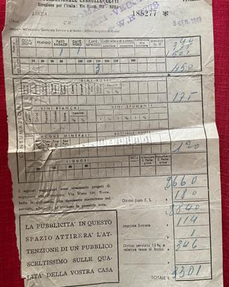 Biglietto Carrozze letti 1949