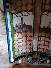 vetrata piombata a mosaico stile medioevale