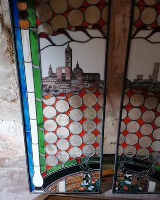 vetrata piombata a mosaico stile medioevale
