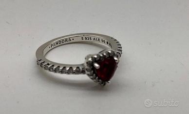 anello pandora nuovo argento 925 cuore rosso