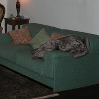 DIVANO 2 POSTI IN TESSUTO VERDE JACARD