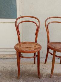 sedie stile thonet in paglia di Vienna