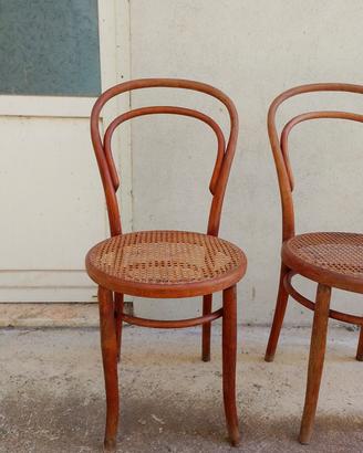 sedie stile thonet in paglia di Vienna