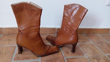 STIVALI TEXANI VINTAGE VERO CUOIO