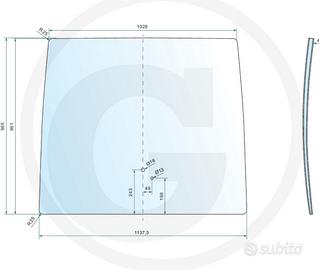 Vetro parabrezza John deere