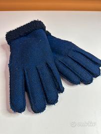 Guanti in felpa azzurri imbottiti Tg M