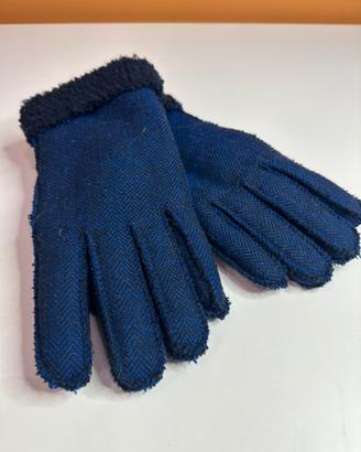 Guanti in felpa azzurri imbottiti Tg M