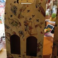 porta bottiglie in legno a decoupage