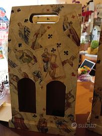 porta bottiglie in legno a decoupage