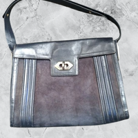 Borsa Vintage 80  in pelle & velluto LORENZI 80