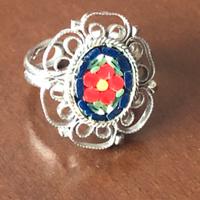 Anello vintage c/micro mosaico anni 60/70 regol.