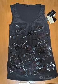 Top Patrizia Pepe in Seta con Paillettes 