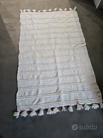 Tappeto in cotone con frange 190x120 cm stile boho