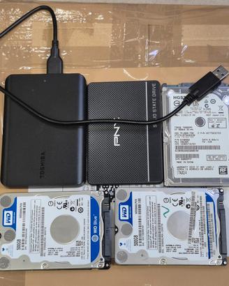 Piccolo lotto di SSD (1 TB) e  HDD (2 TB)