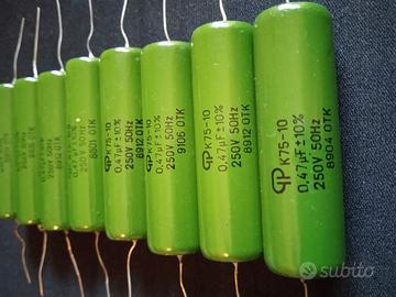 K75-10 0,68uf e 0,47uf V250 Carta Olio