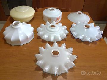 7 Lampadari in vetro opalino