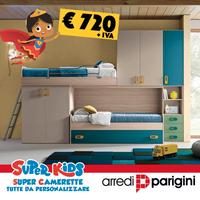 Cameretta a soppalco - colori a scelta - L.350 cm