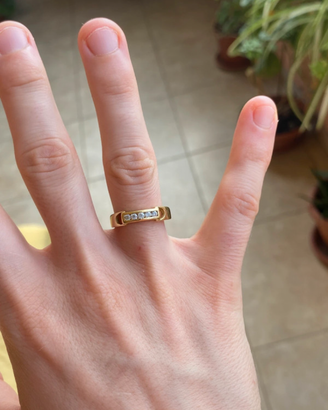Anello oro 750 vintage con pietre