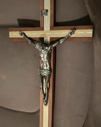 Quadro Padre Pio + crocifisso Gesù religione muro