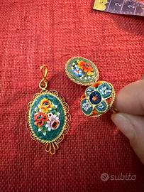 Parure vintage Micromosaico Fiorentino