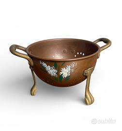 Piccolo scolapasta in rame vintage