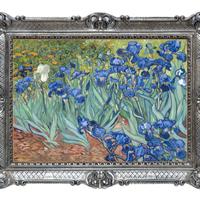 STAMPA IRIS VAN GOGH IN CORNICE BAROCCA CM 86X67